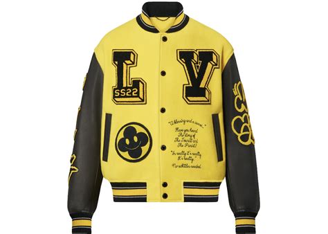 lv ss22 jacket|Louis Vuitton Leather Embroidered Varsity Black Men's .